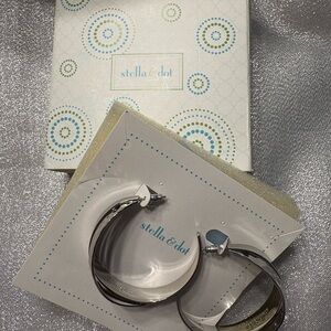 Stella & Dot Silver Chunky Hoop Earrings
